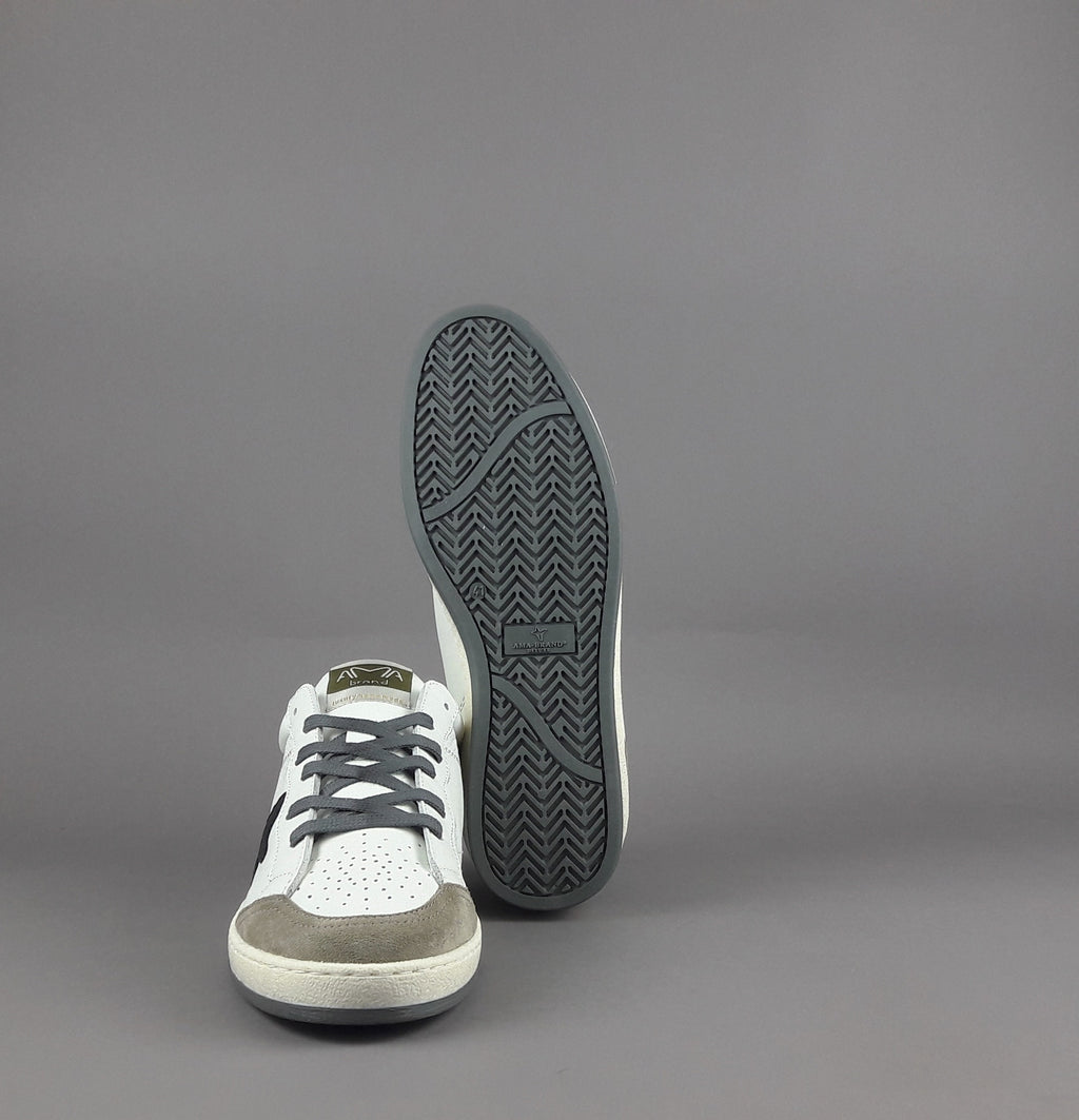 Ama Brand Sneakers Uomo Sun Pelle Bianco