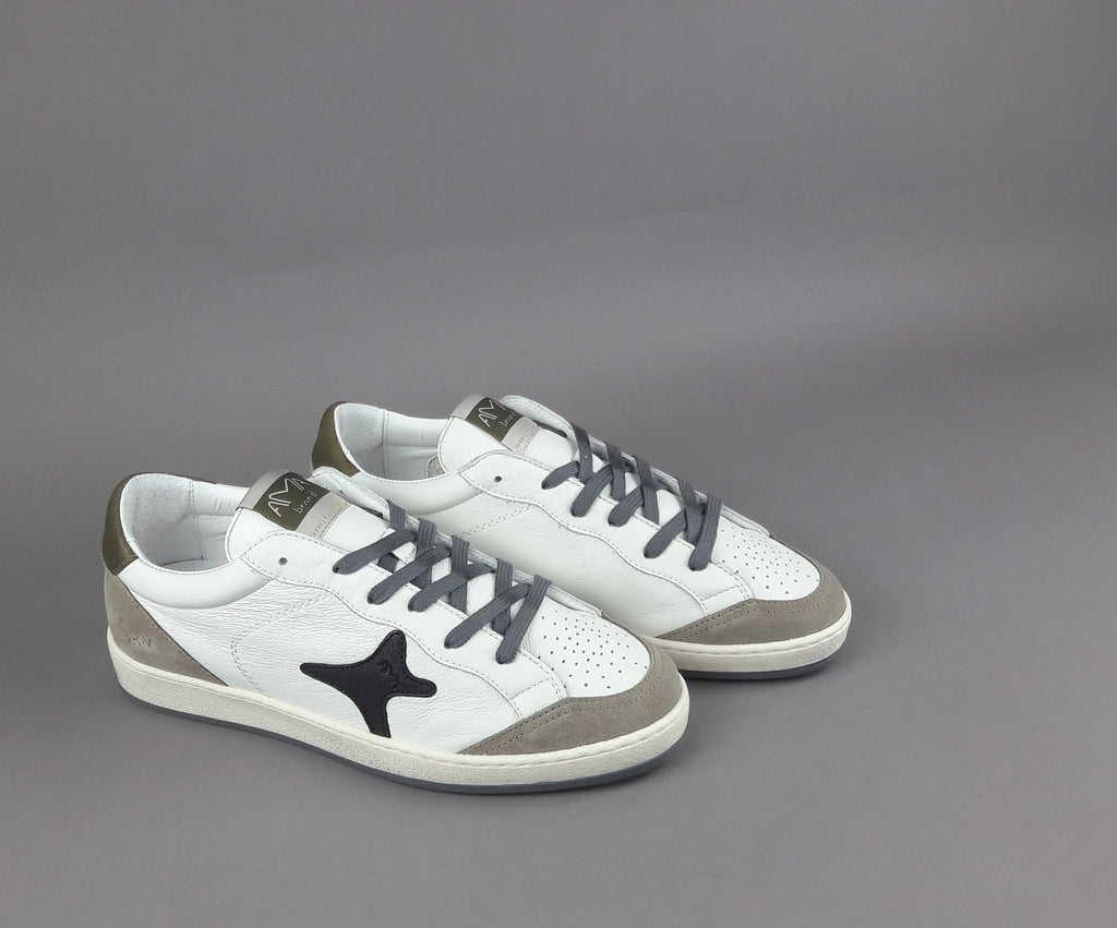 Ama Brand Sneakers Uomo Sun Pelle Bianco