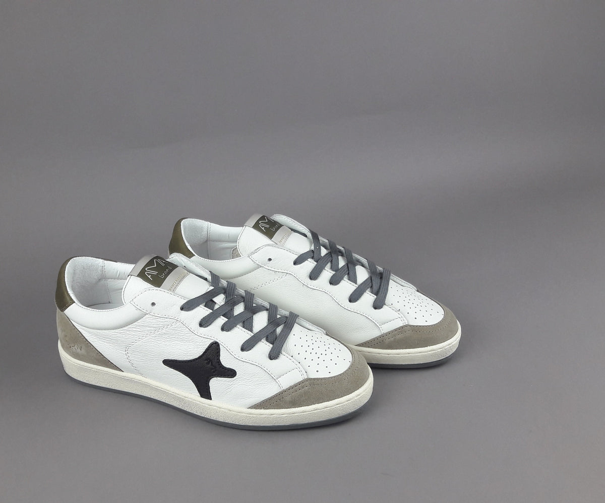 Ama Brand Sneakers Uomo Sun Pelle Bianco