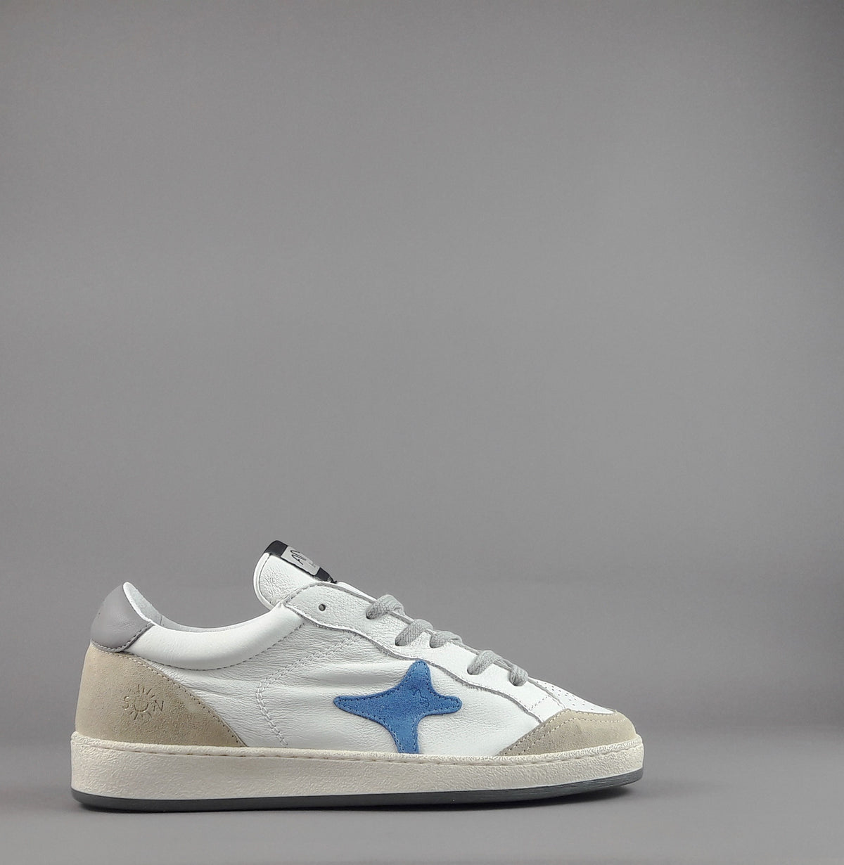 Ama Brand Sneakers Uomo Sun Pelle Bianco Spoiler Grigio