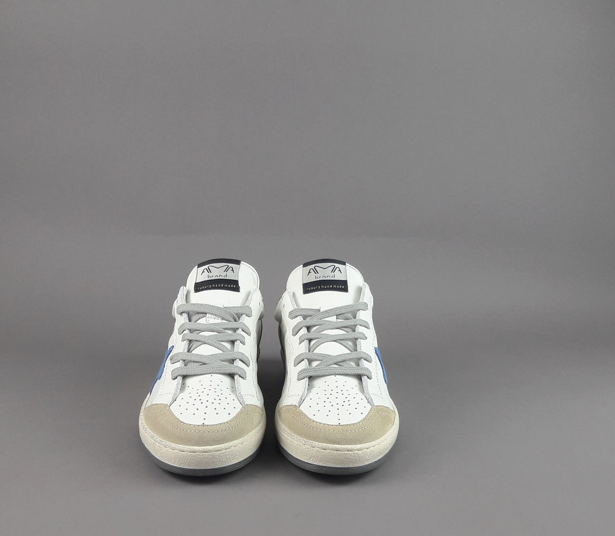 Ama Brand Sneakers Uomo Sun Pelle Bianco Spoiler Grigio
