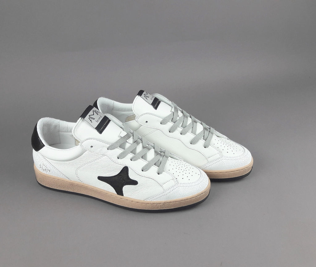 Ama Brand Sneakers Uomo Sun Pelle Bianco