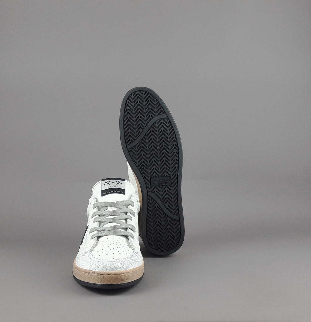 Ama Brand Sneakers Uomo Sun Pelle Bianco