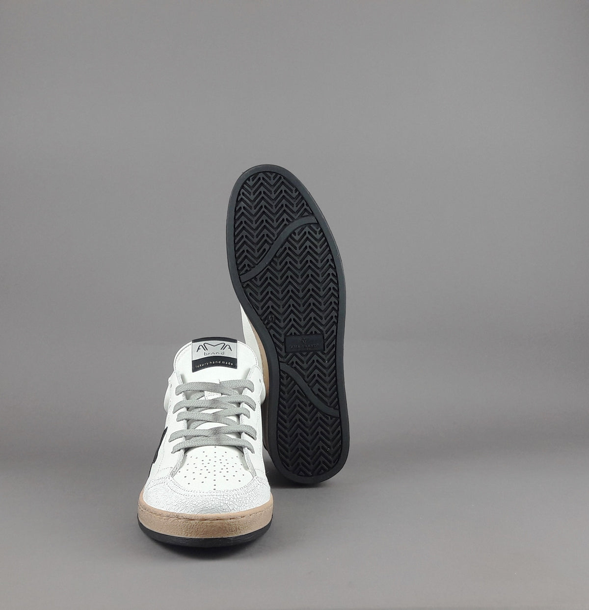 Ama Brand Sneakers Uomo Sun Pelle Bianco