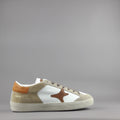 Ama Brand Sneakers Uomo Time Pelle Camoscio Bianco Beige