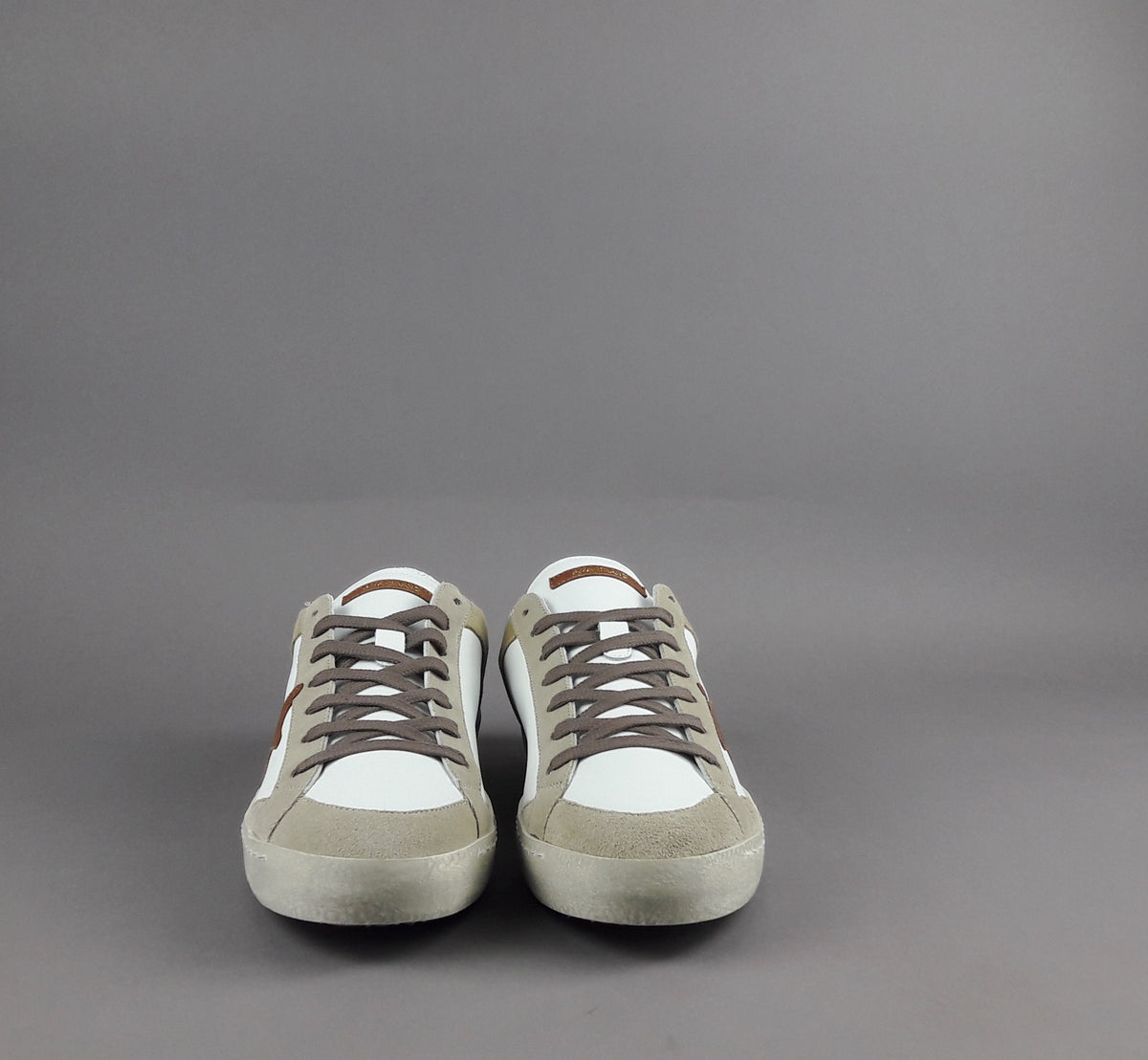Ama Brand Sneakers Uomo Time Pelle Camoscio Bianco Beige