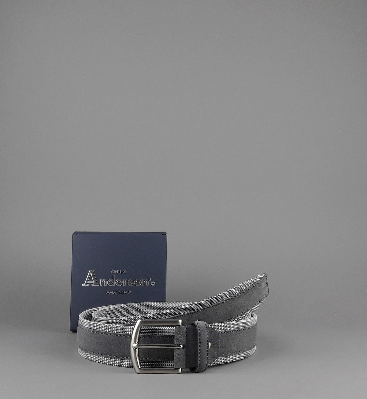 Anderson's Cintura Uomo Tela Camoscio Grigio