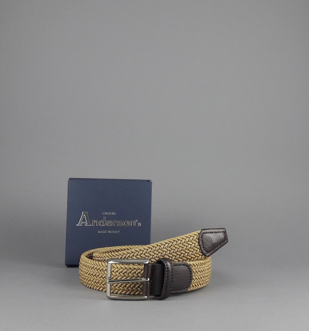 Anderson's Cintura Uomo Tessuto Elastico Beige