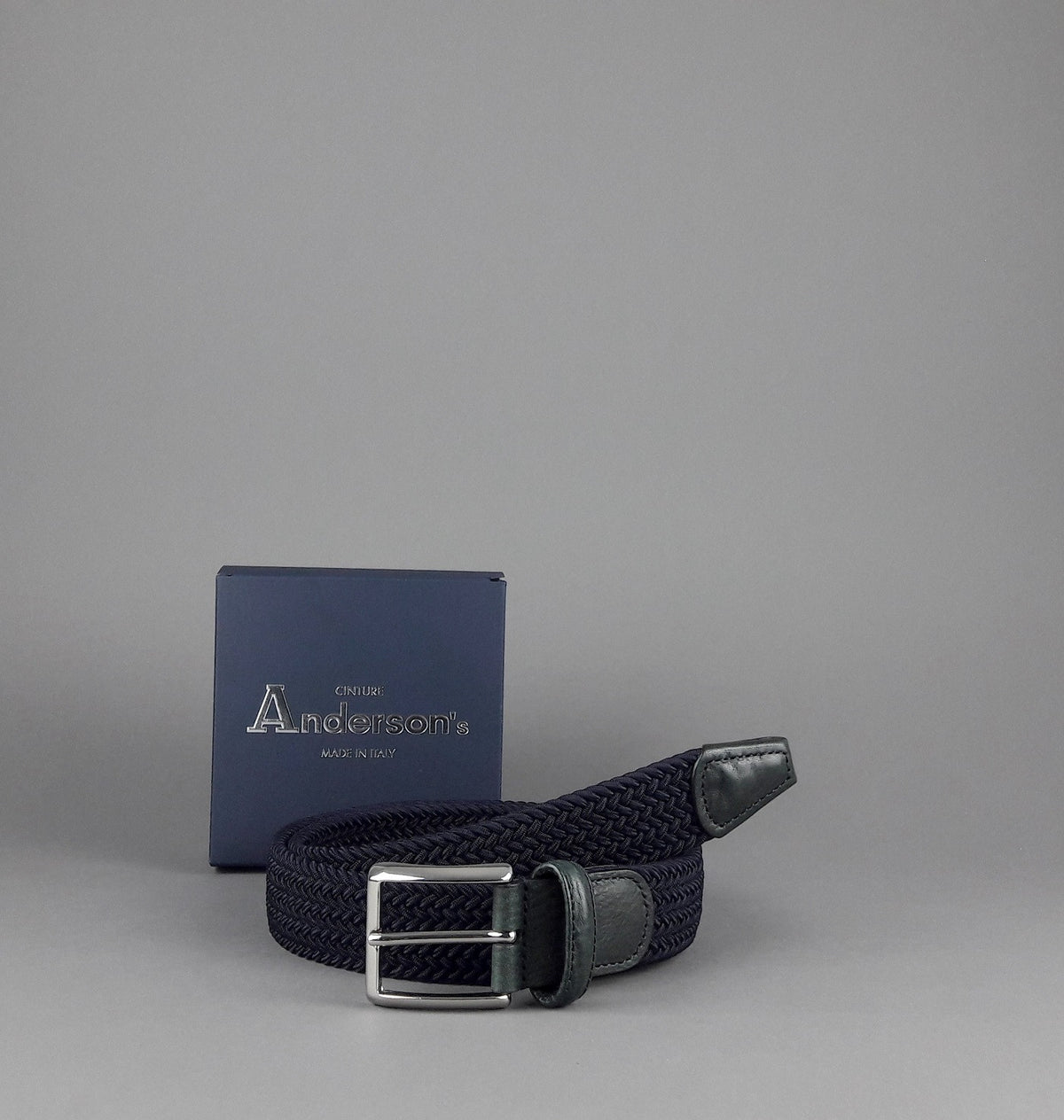 Anderson's Cintura Uomo Tessuto Elastico Blu Scuro
