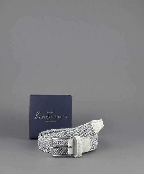 Anderson's Cintura Uomo Tessuto Elastico Grigio Chiaro