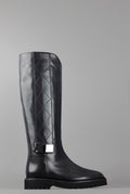 Archyve Stivale Donna Pelle Nero Cerniera Laterale