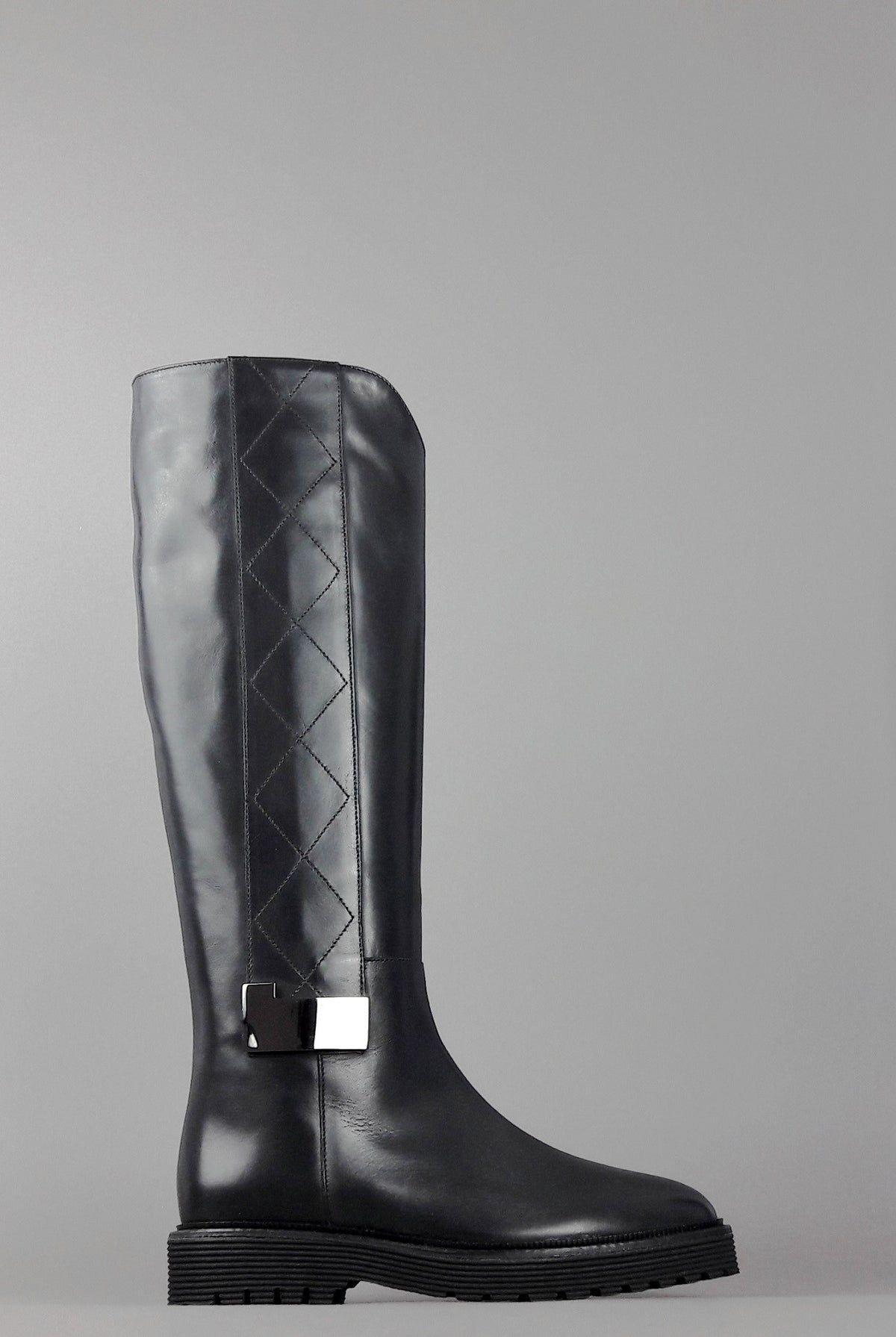 Archyve Stivale Donna Pelle Nero Cerniera Laterale