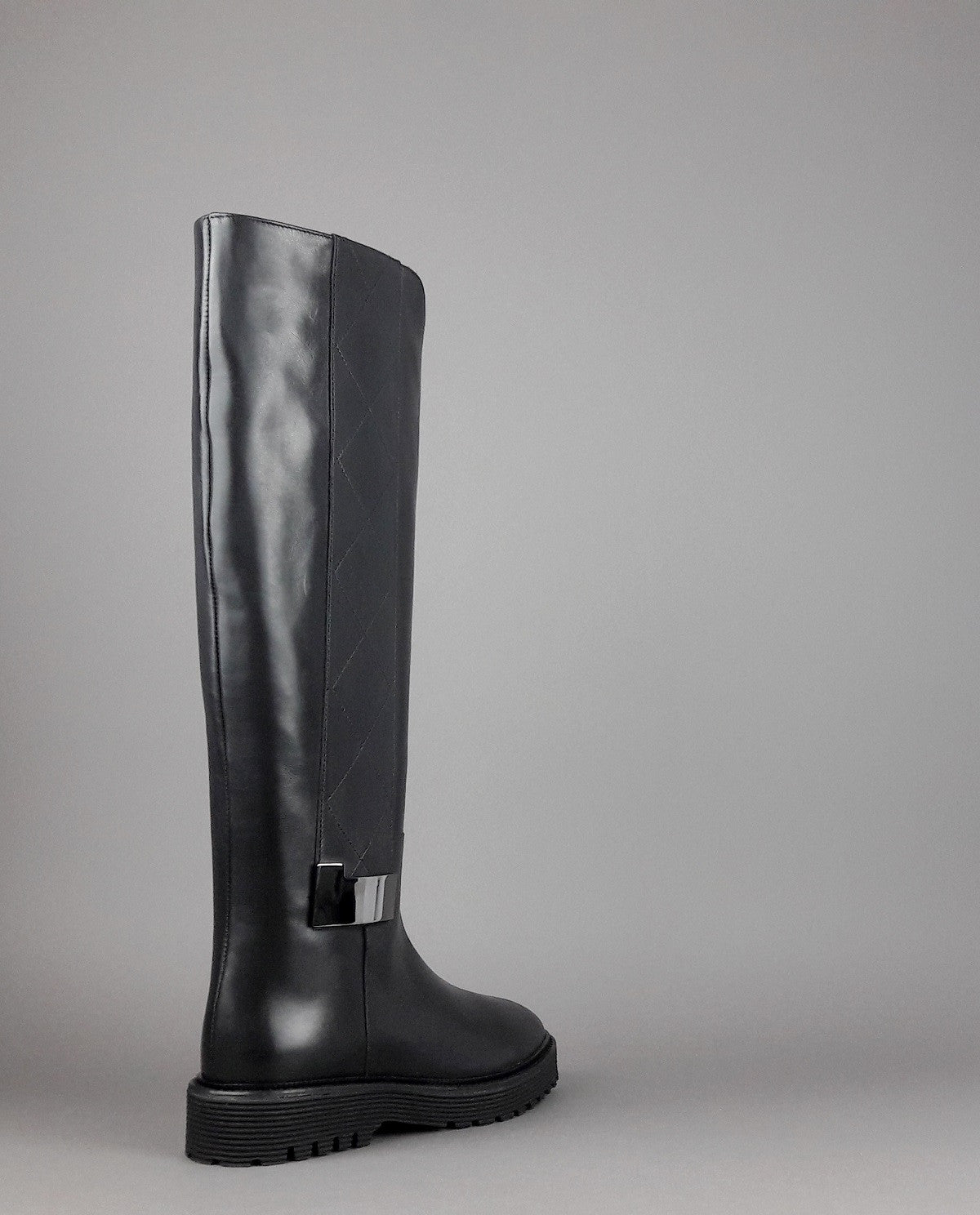 Archyve Stivale Donna Pelle Nero Cerniera Laterale