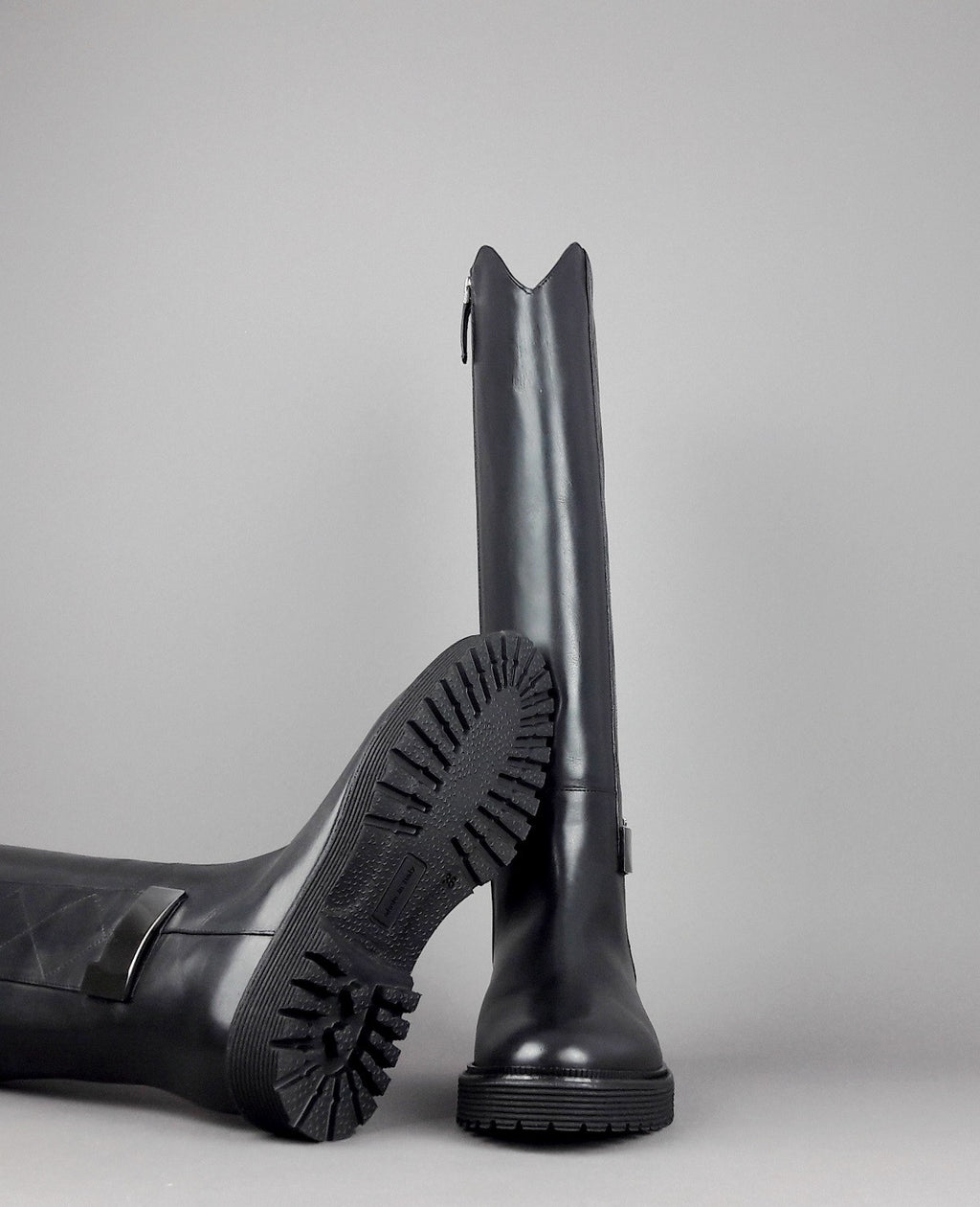 Archyve Stivale Donna Pelle Nero Cerniera Laterale