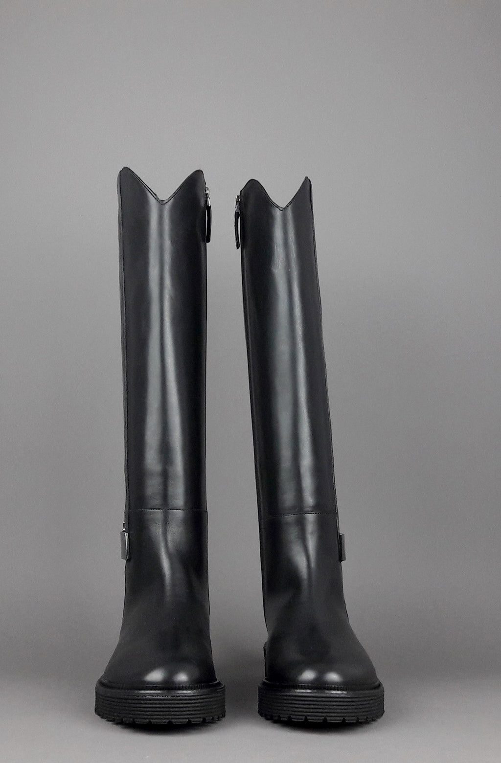 Archyve Stivale Donna Pelle Nero Cerniera Laterale