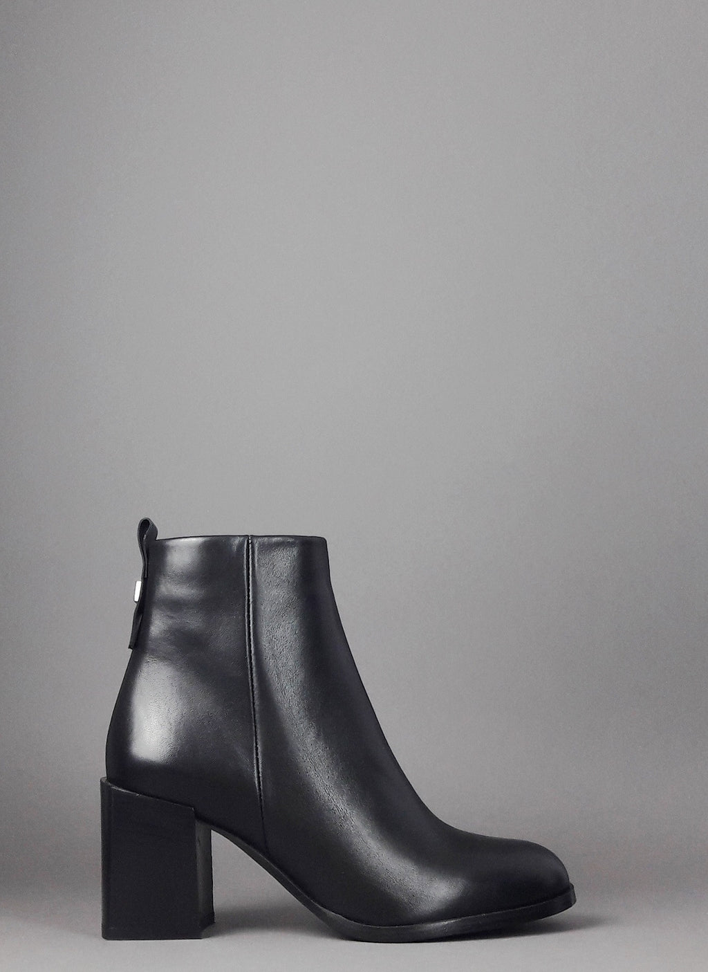 Archyve Stivaletto Donna Liscio Pelle Nero Cerniera Laterale