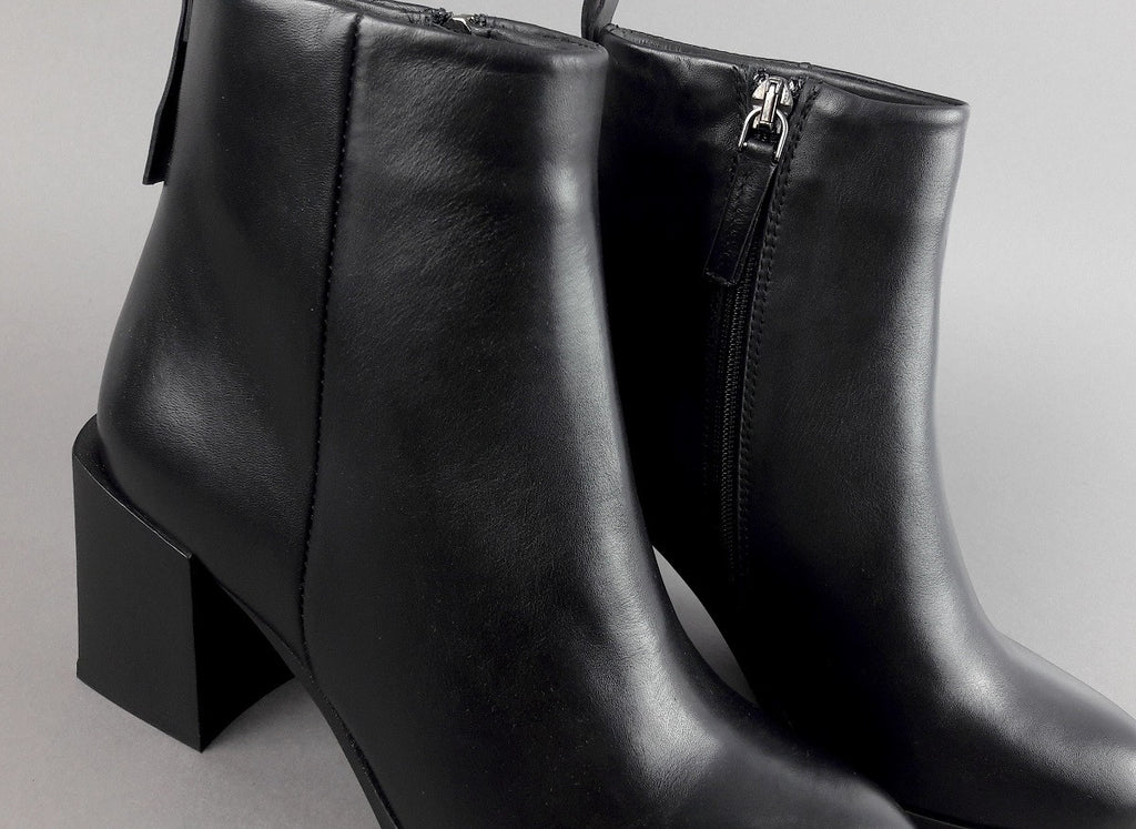 Archyve Stivaletto Donna Liscio Pelle Nero Cerniera Laterale