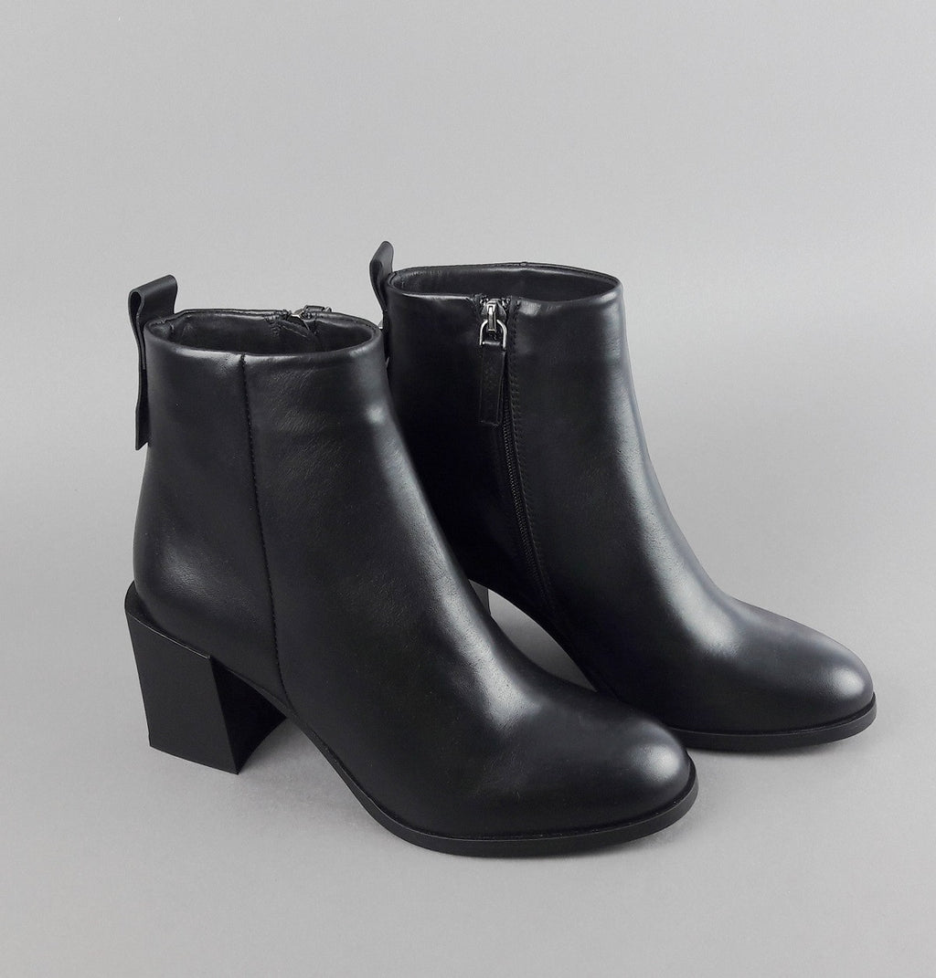 Archyve Stivaletto Donna Liscio Pelle Nero Cerniera Laterale