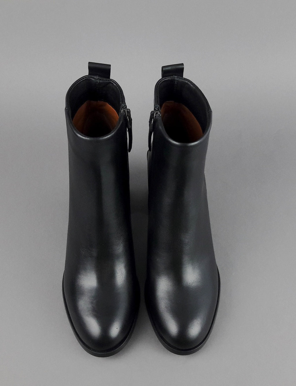 Archyve Stivaletto Donna Liscio Pelle Nero Cerniera Laterale