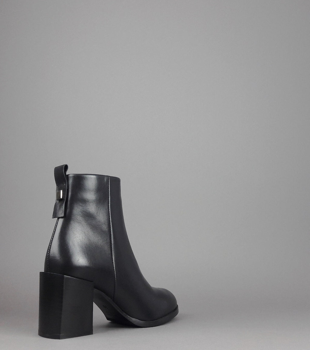 Archyve Stivaletto Donna Liscio Pelle Nero Cerniera Laterale