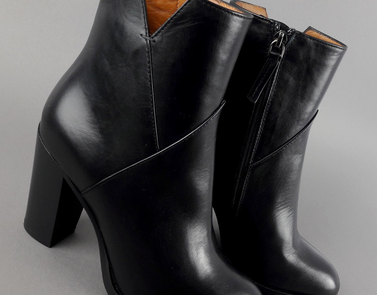 Archyve Tronchetto Donna Pelle Nero Cerniera Laterale