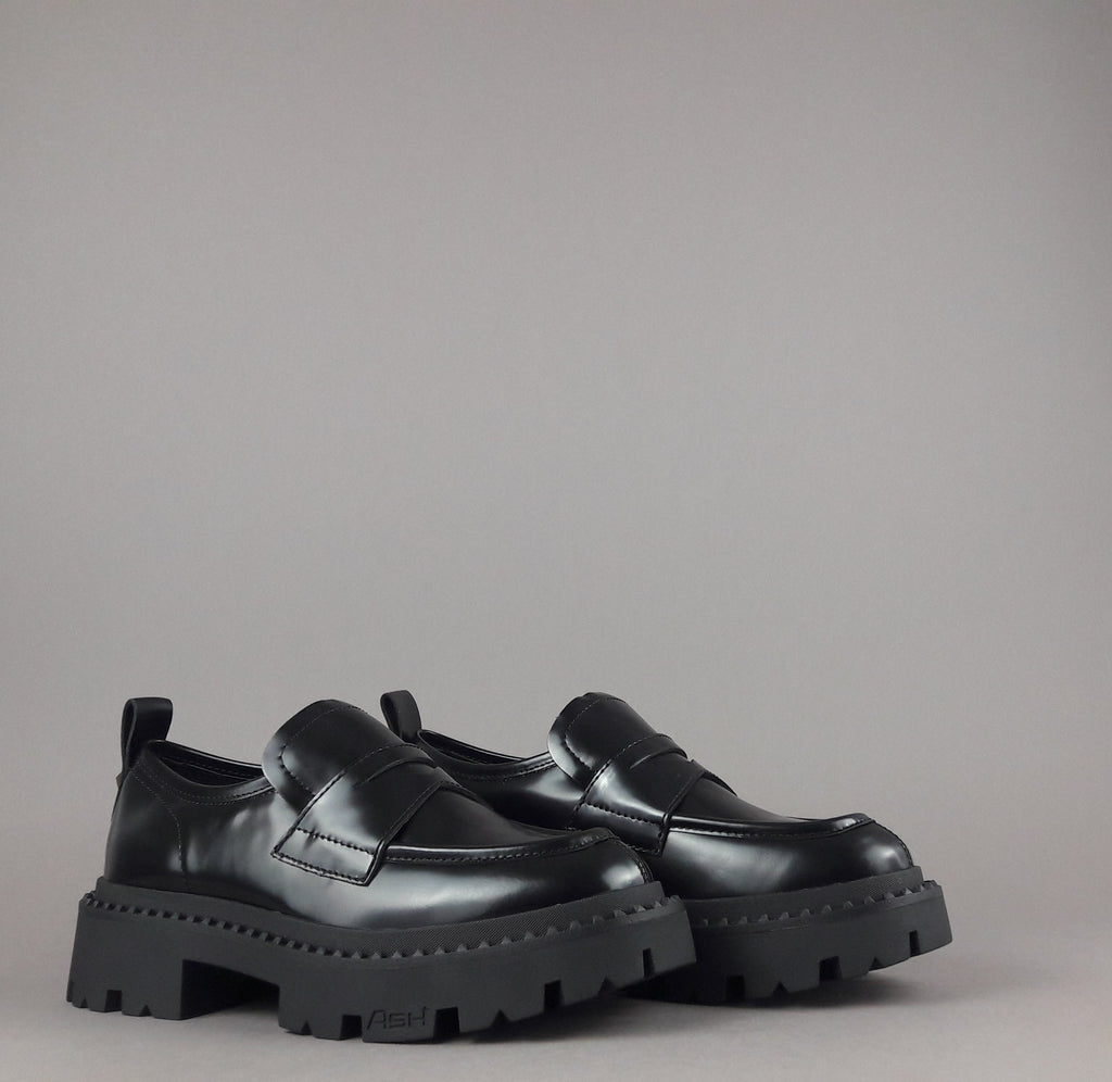 ASH Mocassini Donna Genial Studs Pelle Abrasivata Nero
