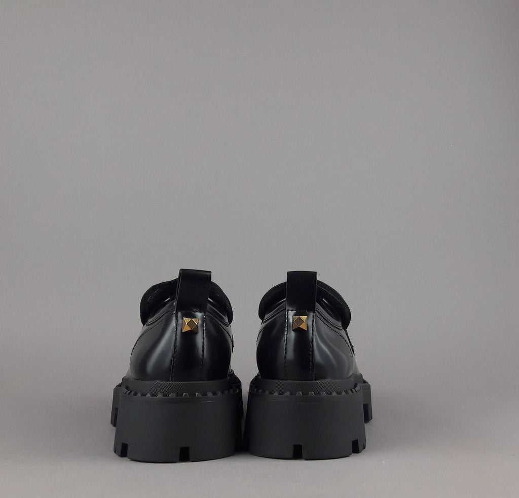 ASH Mocassini Donna Genial Studs Pelle Abrasivata Nero