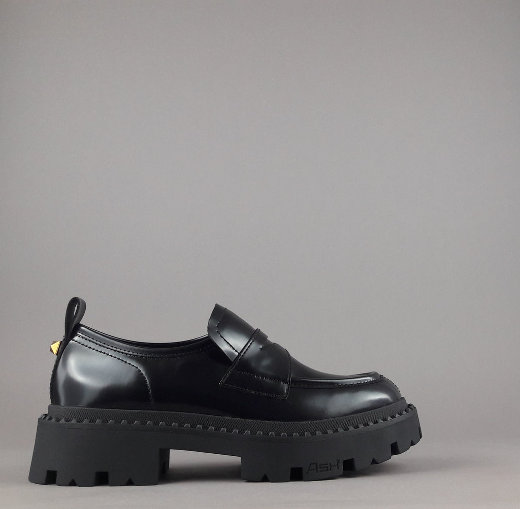 ASH Mocassini Donna Genial Studs Pelle Abrasivata Nero