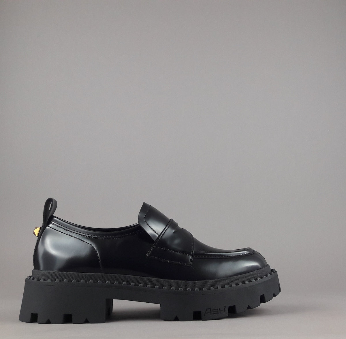 ASH Mocassini Donna Genial Studs Pelle Abrasivata Nero