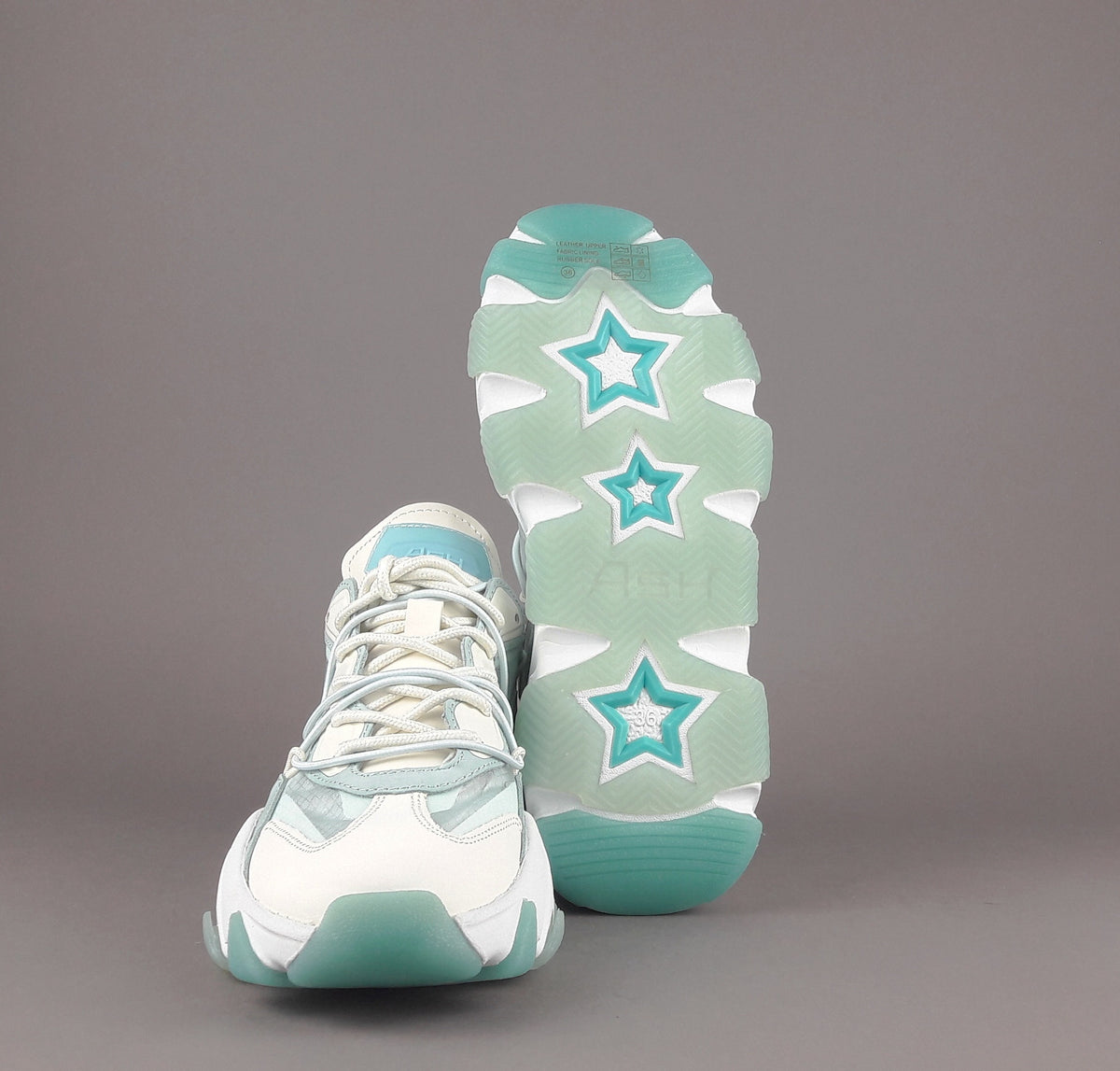 ASH Sneakers Donna Extra Bis Camoscio Tela Bianco Verde
