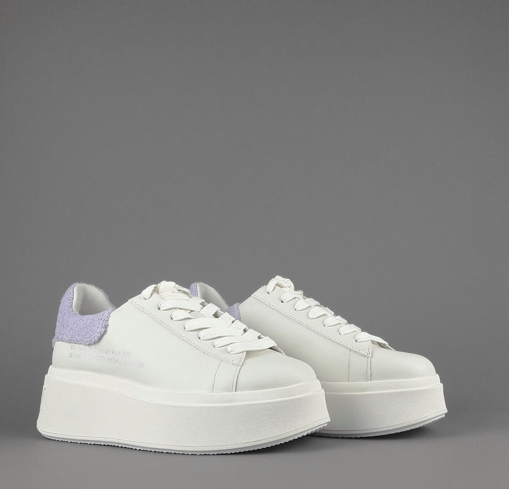ASH Sneakers Donna Moby Be Kind Pelle Bianco Spoiler Lilla