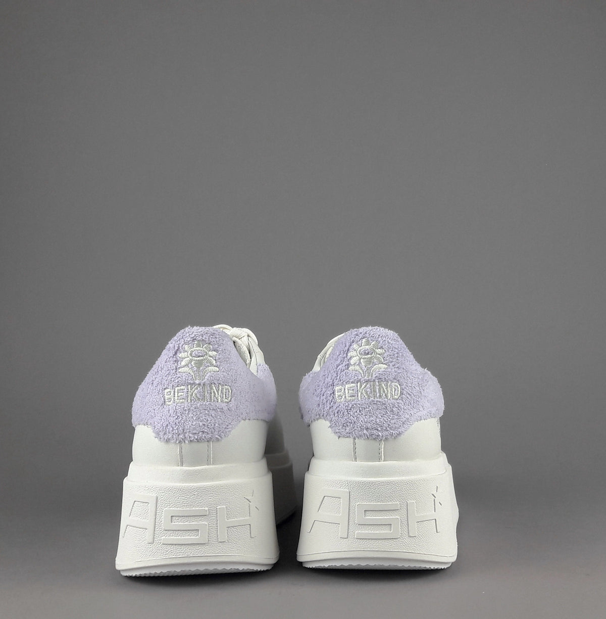ASH Sneakers Donna Moby Be Kind Pelle Bianco Spoiler Lilla
