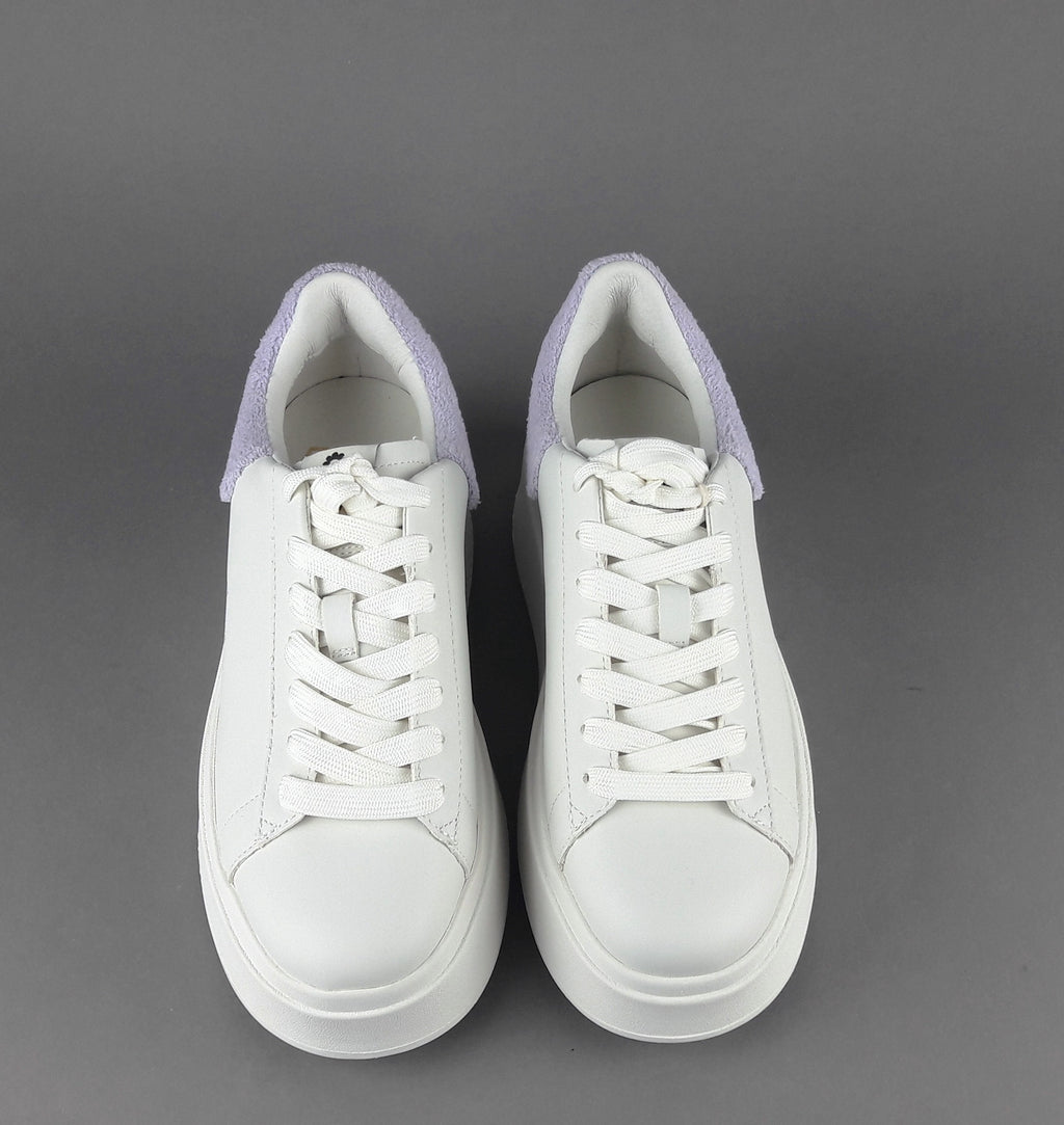 ASH Sneakers Donna Moby Be Kind Pelle Bianco Spoiler Lilla