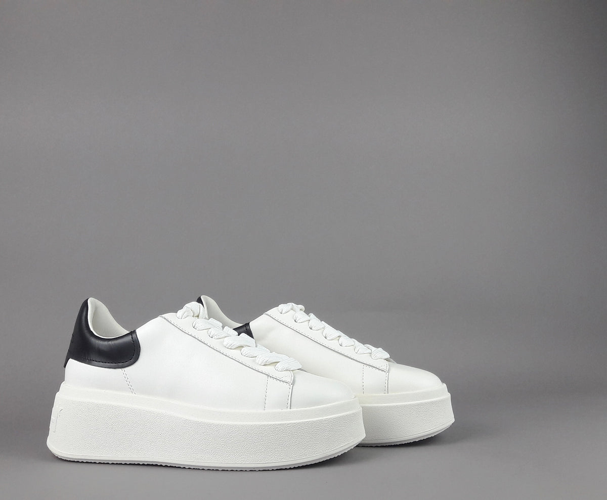 ASH Sneakers Donna Moby Pelle Bianco Spoiler Nero