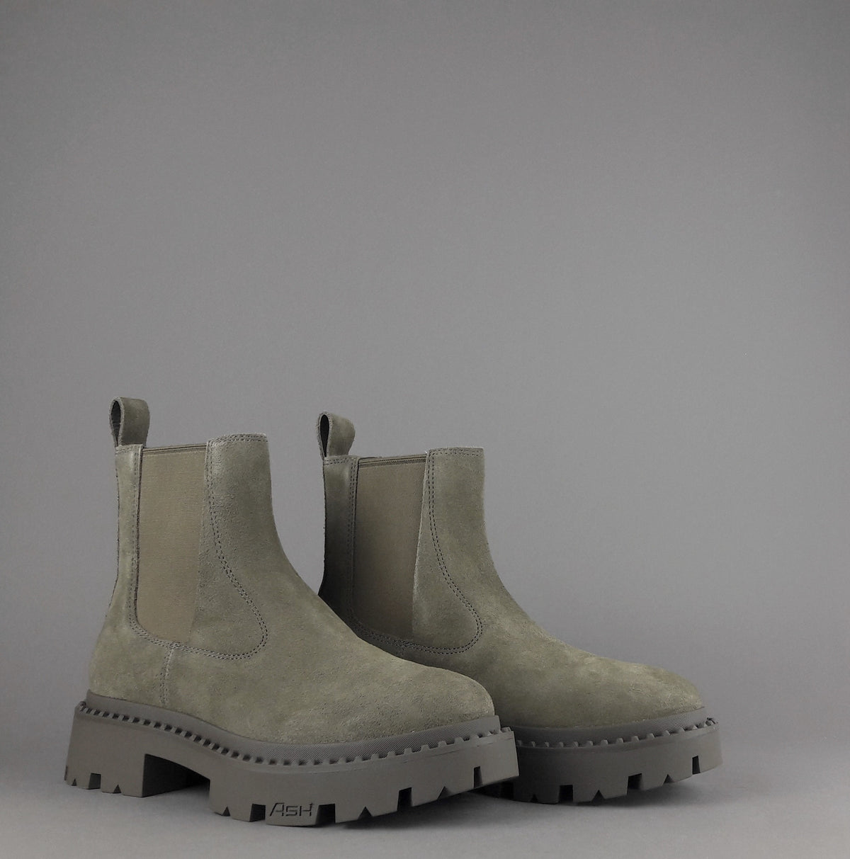 ASH Tronchetto Chelsea Donna Genesis Camoscio Verde Militare Tenue