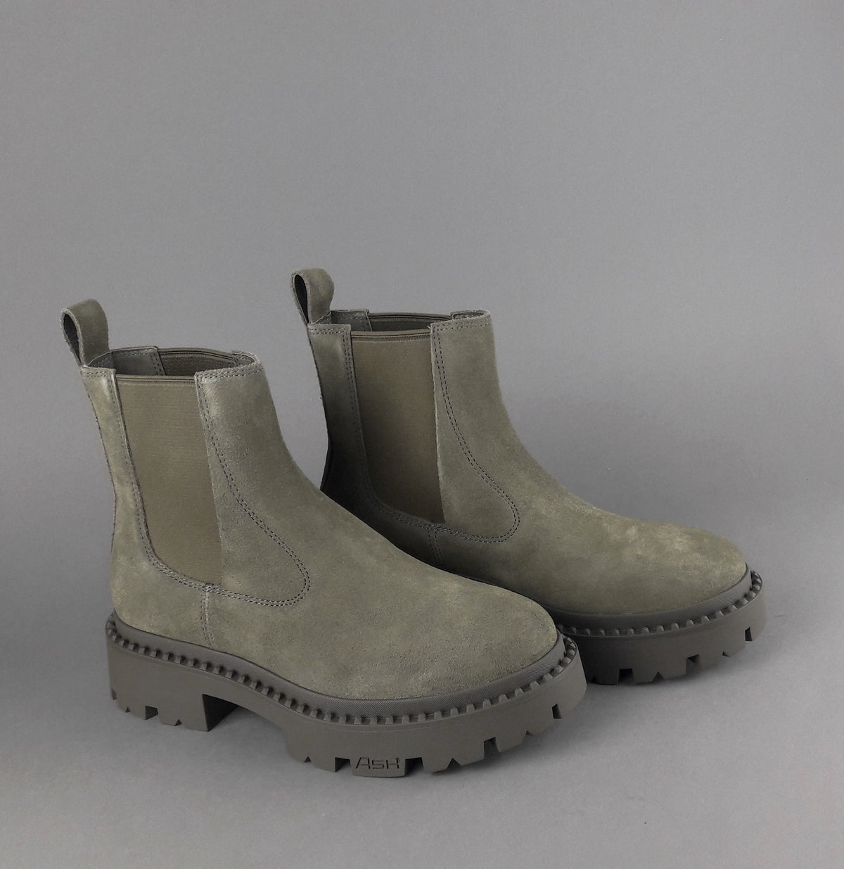 ASH Tronchetto Chelsea Donna Genesis Camoscio Verde Militare Tenue