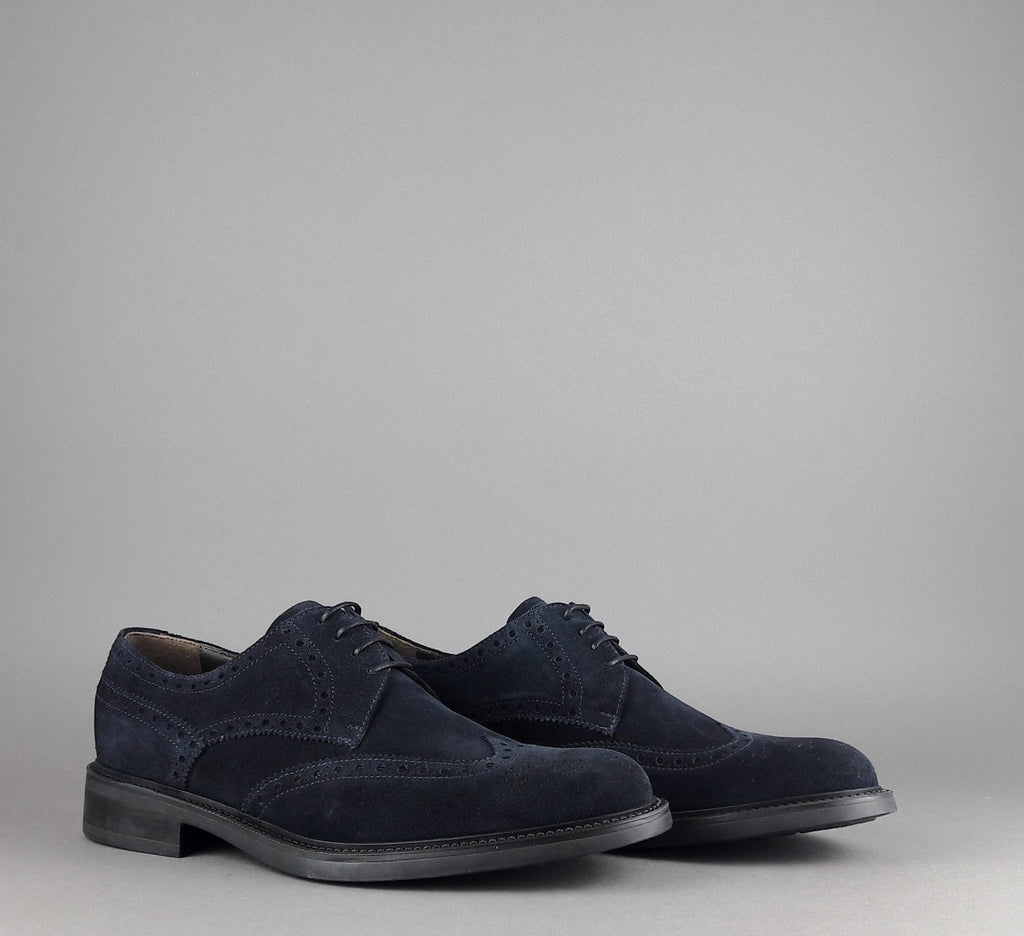 Barrett Derby Uomo Camoscio Blu Scuro