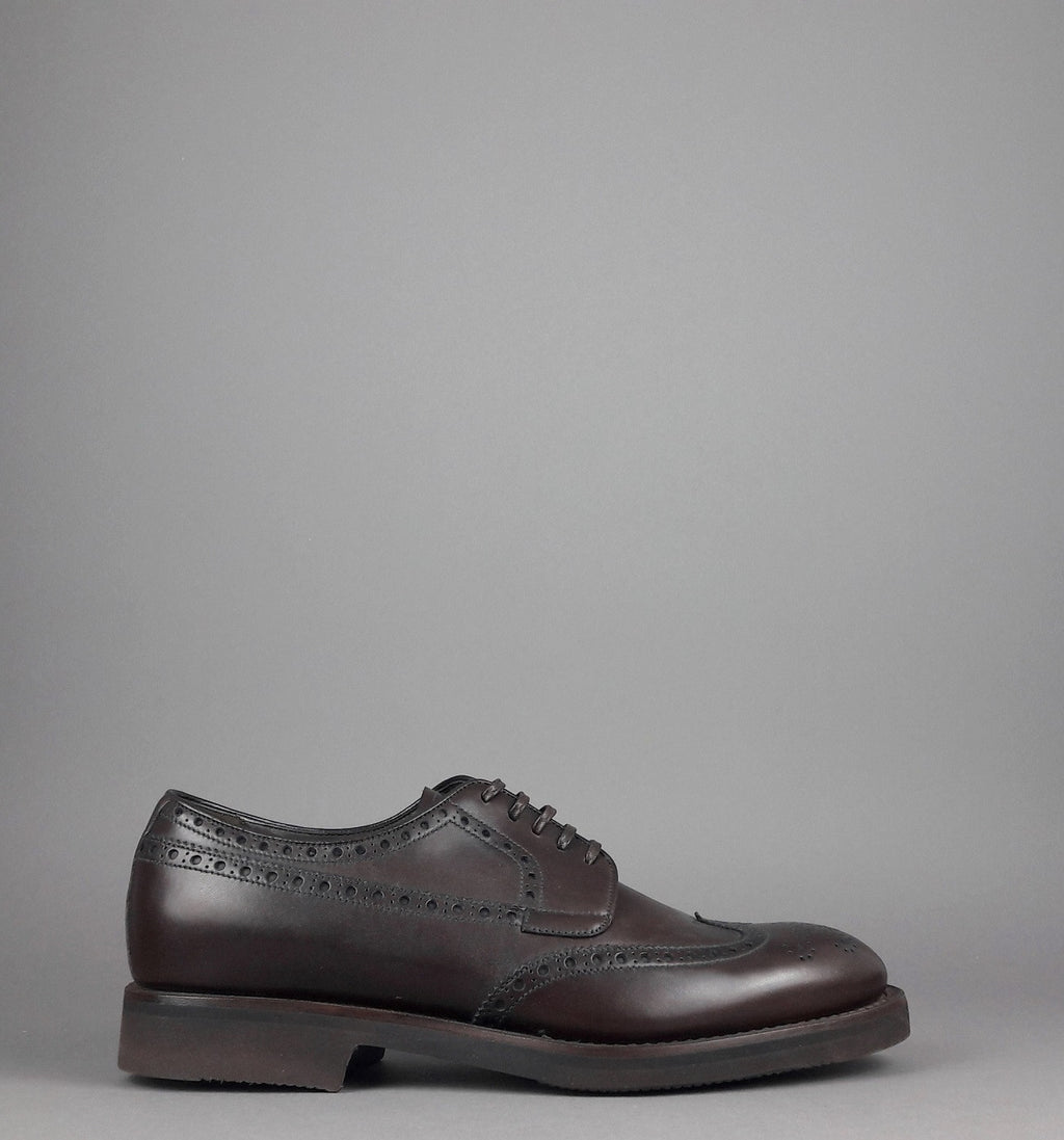 Barrett Derby Uomo Pelle Testa Di Moro Bucature Brogue