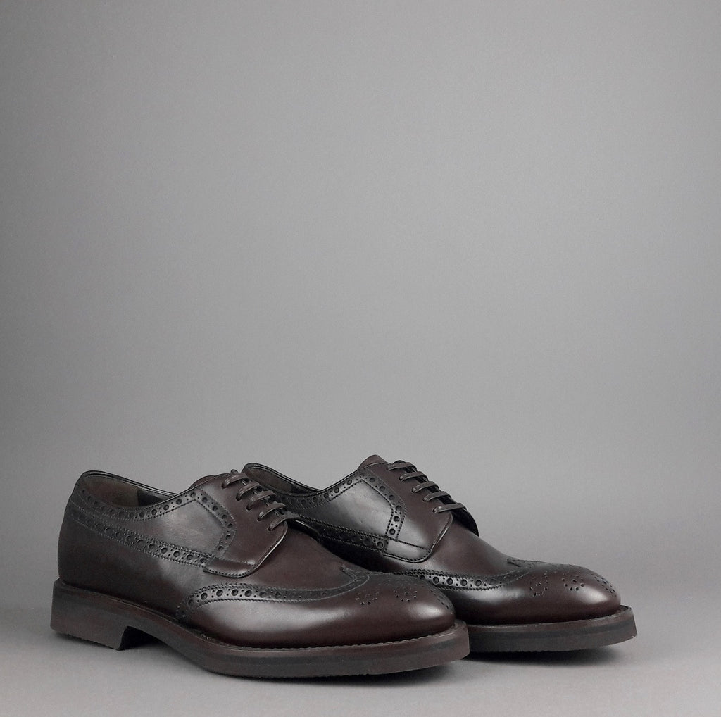 Barrett Derby Uomo Pelle Testa Di Moro Bucature Brogue