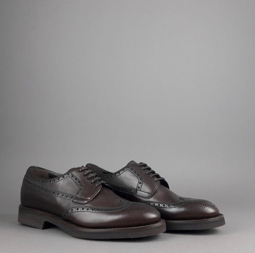Barrett Derby Uomo Pelle Testa Di Moro Bucature Brogue