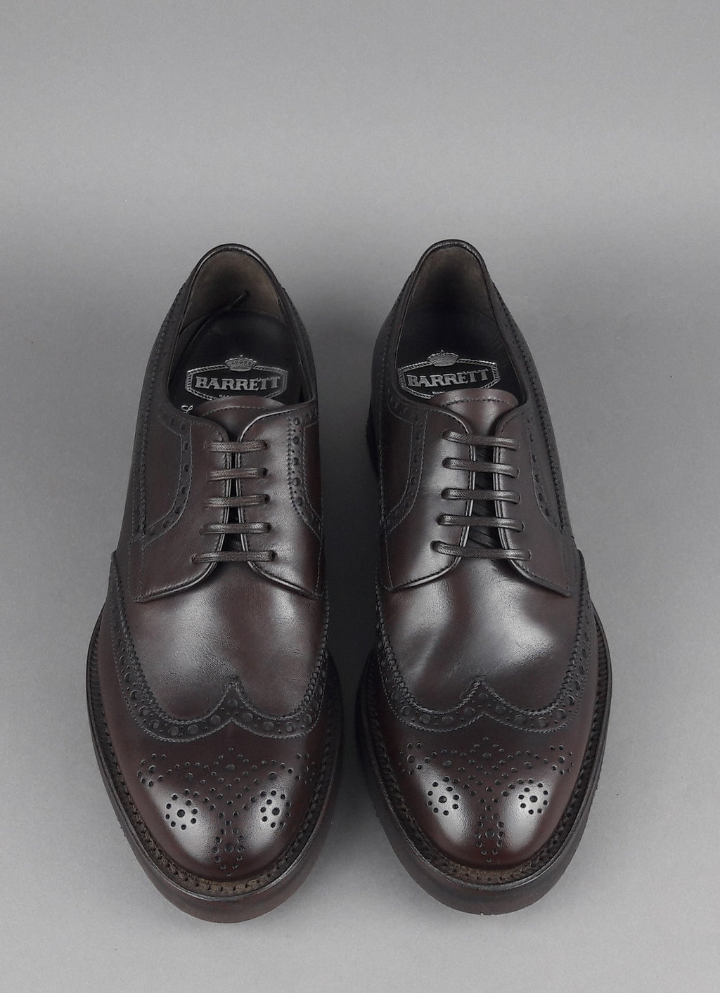 Barrett Derby Uomo Pelle Testa Di Moro Bucature Brogue