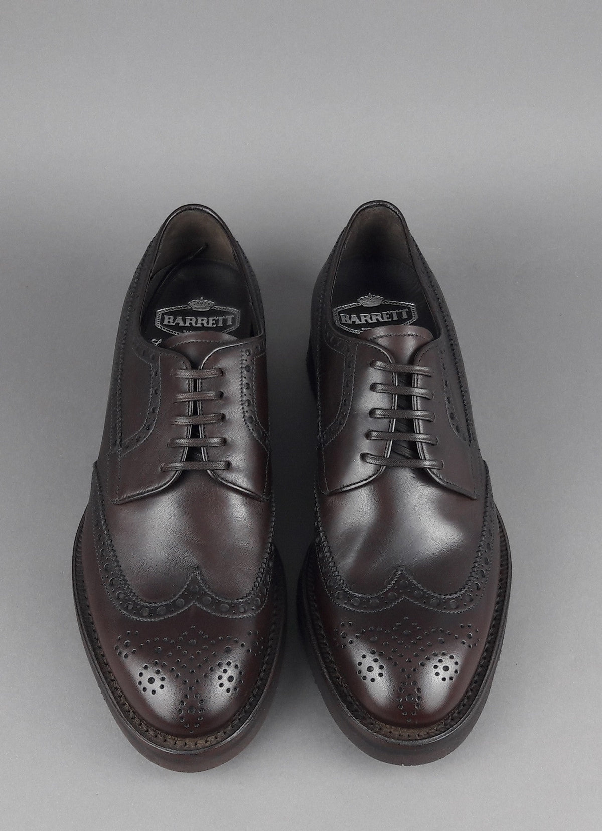 Barrett Derby Uomo Pelle Testa Di Moro Bucature Brogue