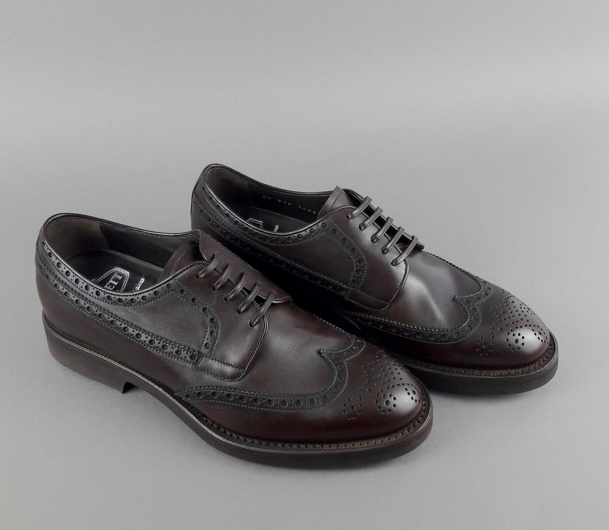 Barrett Derby Uomo Pelle Testa Di Moro Bucature Brogue