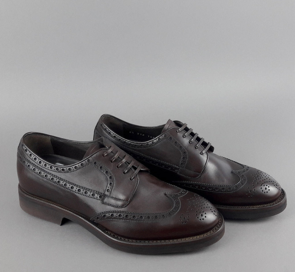 Barrett Derby Uomo Pelle Testa Di Moro Bucature Brogue