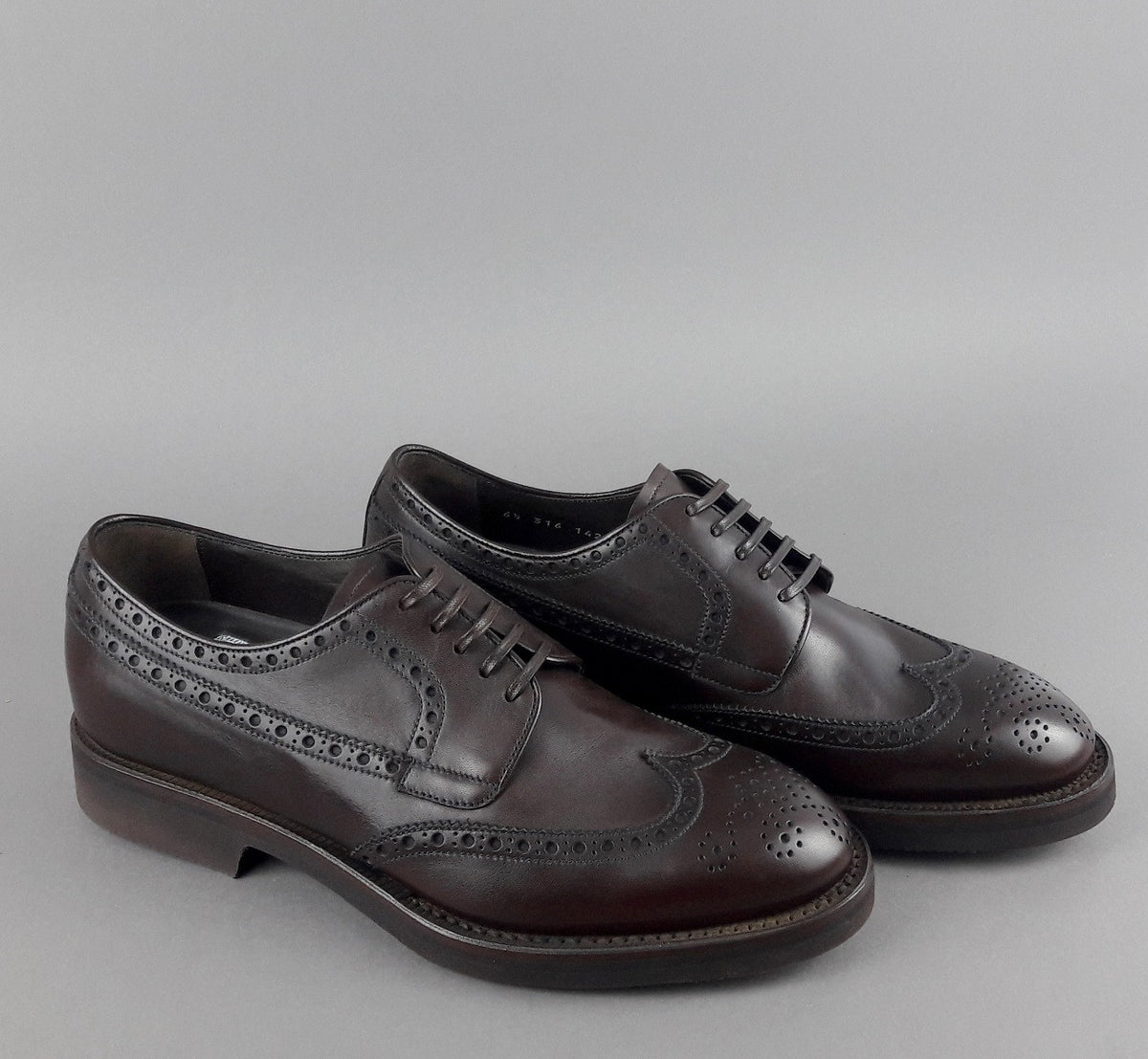 Barrett Derby Uomo Pelle Testa Di Moro Bucature Brogue