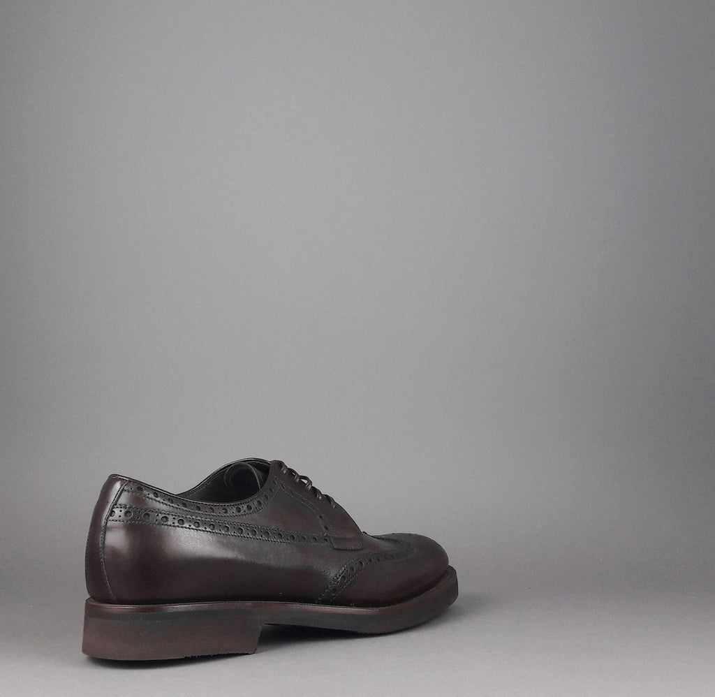 Barrett Derby Uomo Pelle Testa Di Moro Bucature Brogue