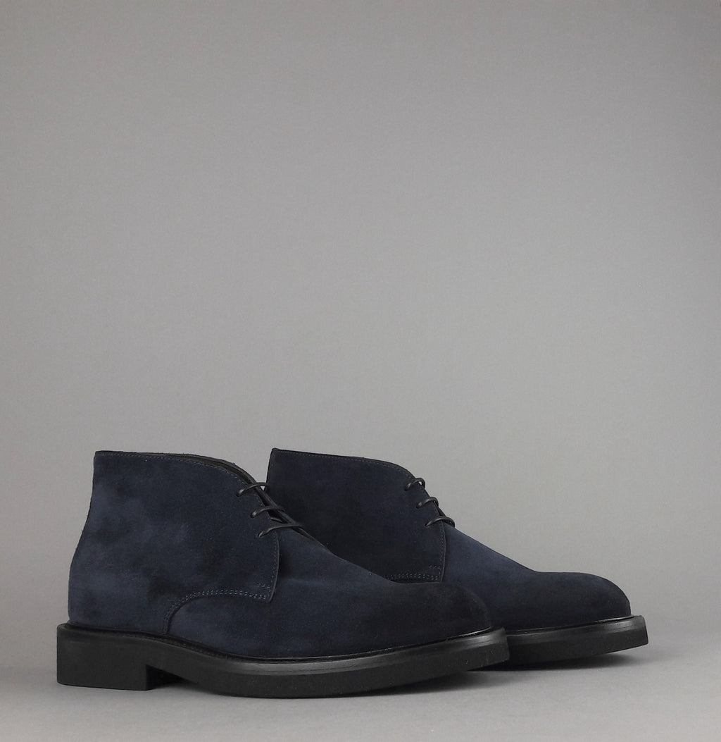 Barrett Polacchino Uomo Camoscio Blu Scuro Fondo Gomma