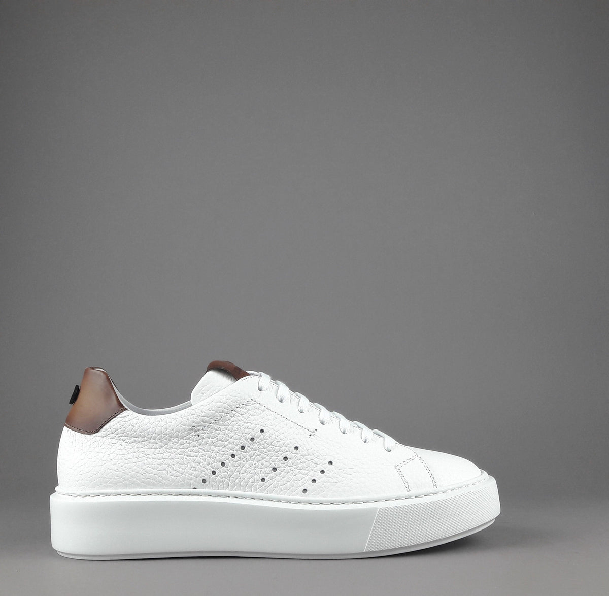 Barrett Sneakers Uomo Vitello Bottalato Bianco Spoiler Cuoio