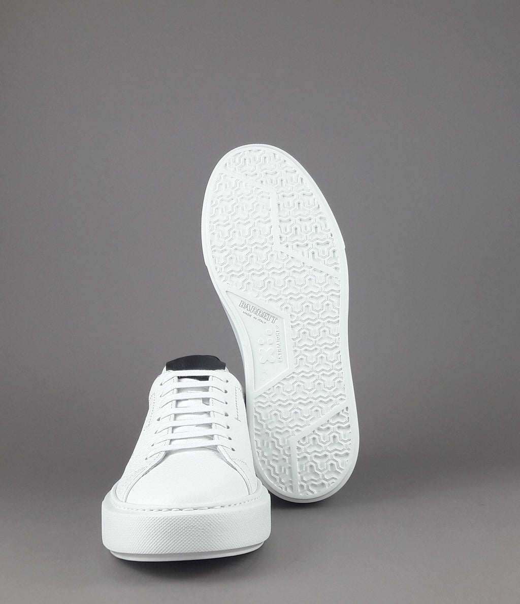 Barrett Sneakers Uomo Vitello Bottalato Bianco Spoiler Nero