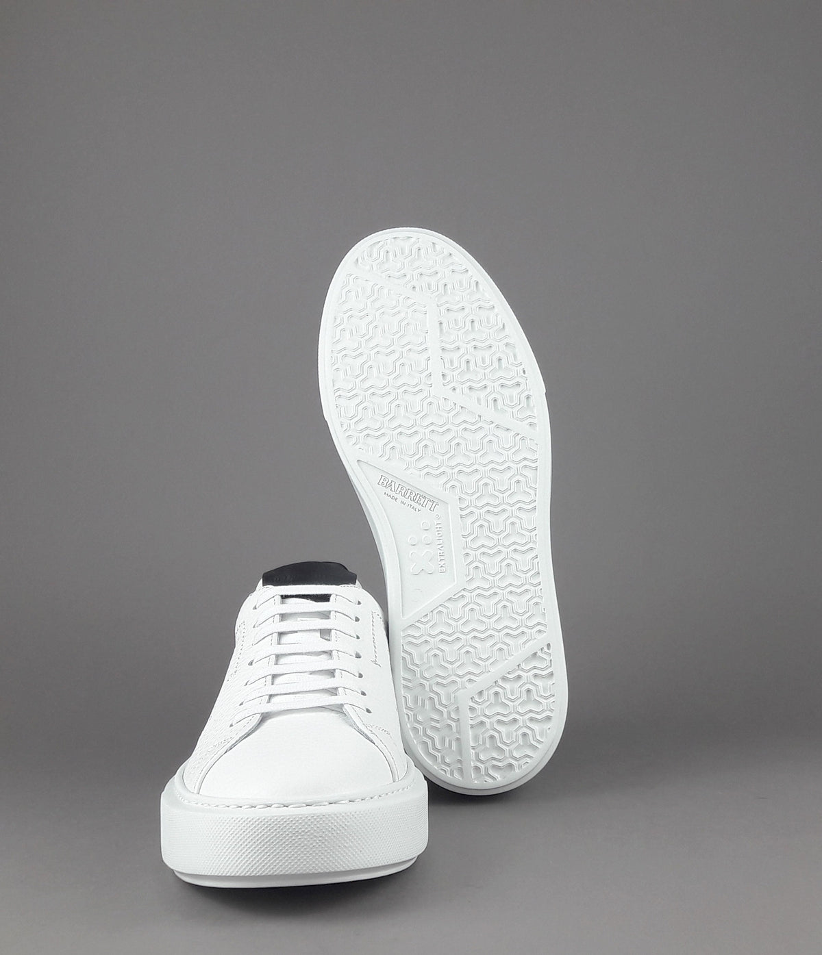 Barrett Sneakers Uomo Vitello Bottalato Bianco Spoiler Nero